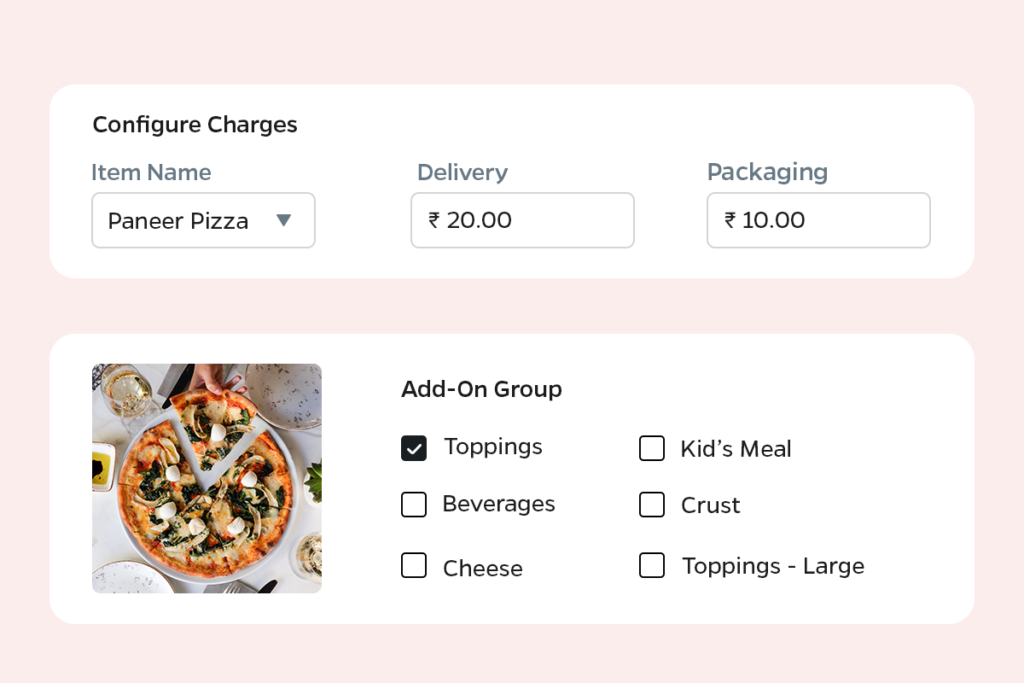 Customisable Charges & Add-Ons
